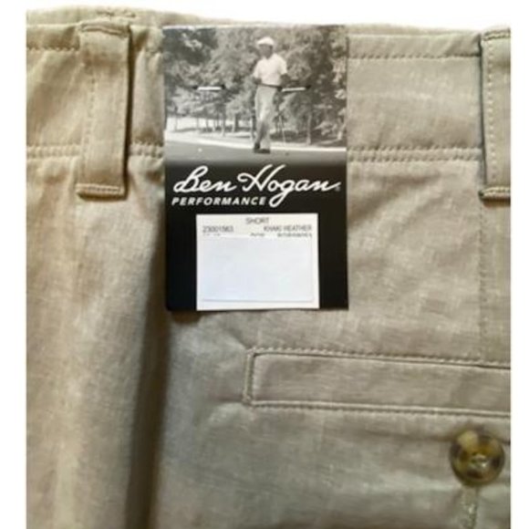 ben hogan men's performan short (34, khaki heather) - Picture 4 of 7